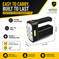 W5116 Senter LED Taktis Tipe-C Isi Ulang IP54 Tahan Air Bodi ABS+PS Baterai Lithium 18650 1200mAh 6000K Cahaya Siang Hari EDC