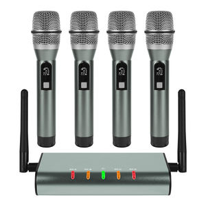 Micrófono dinámico XTUGA UF4600, rango de 164 pies, profesional, UHF, inalámbrico, 4 micrófonos de mano, Metal Sans Fil para uso en Iglesia - Product Image 1