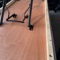 Table de banquet pliante moderne noire avec pieds en métal, plateau en contreplaqué, pieds de table pliants peu encombrants