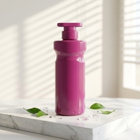 Bouteille PET brillante de 500 ml avec logo personnalisé, design concave spécial, pompe distributrice vide en plastique pour lotion, shampoing et soins capillaires