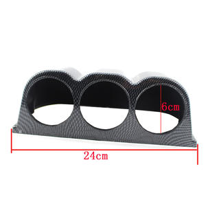 Support de voiture à 3 trous, 6 cm, pour écran d'instrument, universel, noir mat, texture carbone, installation facile sur tableau de bord - Product Image 5