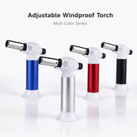 Briquet torche de cuisine DP-YIZHENG YZ-078 à flamme réglable, coupe-vent, réutilisable, en aluminium, pour la cuisson, la pâtisserie, le barbecue et le camping