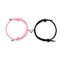Ensemble de bracelets minimalistes à attraction magnétique en forme de cœur pour couple, bijoux en corde tressée à la main pour hommes et femmes