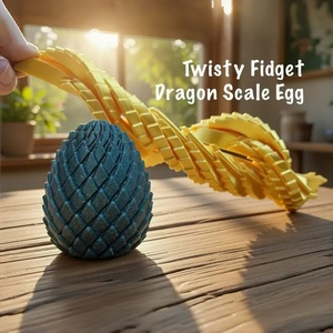 Modello di Uovo di Drago Stampato in 3D in PLA, Figurina a Tema <span class=keywords><strong>Fantasy</strong></span> e Sci-Fi, Giocattolo Creativo Unisex, Decorazione Uovo di Drago con Squame di Ananas - Product Image 1