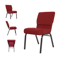 Chaises d'église rembourrées en métal empilables et imbriquées, meubles de théâtre et d'auditorium bon marché en gros