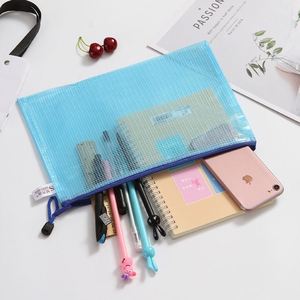 Paquet de 12 pochettes à fermeture éclair en maille, sacs à documents imperméables, dossiers à fermeture éclair pour l'école, fournitures de bureau, sacs de rangement de voyage - Product Image 2