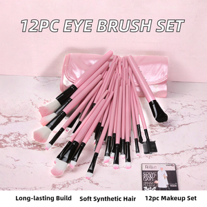 Set de 12 Brochas de Maquillaje de Marca Blanca: Brochas Planas, en Abanico y para Delineador de Ojos, Kit de Herramientas Cosméticas - Product Image 5