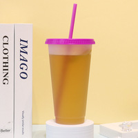 Vaso portátil de plástico de 500 ml a prueba de fugas, de calidad alimentaria, con pajita, para uso en aventuras al aire libre, para jugo, refresco o cerveza