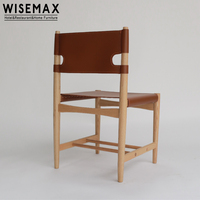 WISEMAX – chaise de salle à manger en cuir Vintage espagnol, meuble fait à la main de couleur noyer