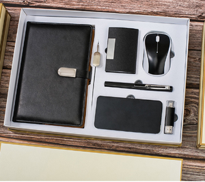 Birthday Gift Set for Men Custom logo A5 Personalised Leather <strong>Notebook</strong> <strong>Diary</strong> With Pen and Box and Usb Gift Set - Product Image 3