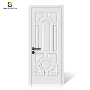 Untuk Interior Kualitas Tinggi Modern Inti Padat Kayu Prehung Interior Pintu Lempengan Tingkap Putih Pintu Siram untuk Rumah