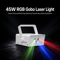 Projecteur laser Gobo RGB 3 yeux IP20 45W en alliage d'aluminium avec contrôle intelligent de la température, contrôle DMX512 pour scène, club, bar, événements