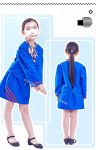 Azafata de avión roja y azul con sombrero, bufandas, juguete para <span class=keywords><strong>niña</strong></span>, Cosplay, azafata, avión, juego de ropa de trabajo de carrera - Product Image 6