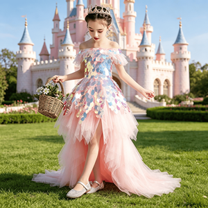 <span class=keywords><strong>Vestido</strong></span> de Gala <span class=keywords><strong>para</strong></span> Niñas con Cola de Tul Asimétrica, <span class=keywords><strong>Vestido</strong></span> de Fiesta de Cumpleaños <span class=keywords><strong>para</strong></span> Niñas, <span class=keywords><strong>Vestido</strong></span> Formal de Princesa <span class=keywords><strong>para</strong></span> Niñas de las Flores en Bodas - Product Image 5