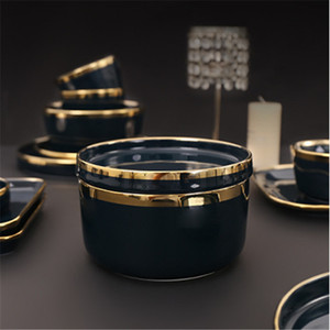 Venta Directa <span class=keywords><strong>de</strong></span> Fábrica, Tazón y Plato <span class=keywords><strong>de</strong></span> Porcelana Azul Oscuro para <span class=keywords><strong>Desayuno</strong></span>, Económicos, Duraderos y Ecológicos, Personalizables - Product Image 2