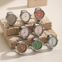 Personnalisable Mode Cadeau Minimaliste Y2K Ronde Numérique Montre Anneau Quartz Doigt Montre Anneaux pour Femmes