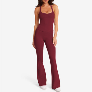 Gran oferta <span class=keywords><strong>Tik</strong></span> <span class=keywords><strong>Tok</strong></span> 2 piezas conjunto de Yoga para mujer sensación desnuda lujo Nylon Spandex transpirable ropa deportiva Pilates Ballet gimnasio Fitness conjuntos - Product Image 4