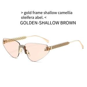Gafas de Sol Ovaladas Pequeñas Sin Montura de Lujo 2025, Unisex, Anti-Radiación UV400, Estilo Punk, Cristal Brillante, Modelo KC8222, para Uso en Exteriores - Product Image 4