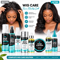 Kit d'installation de perruques à usage domestique : Colle à dentelle imperméable, Spray de fusion, Huile de croissance capillaire, Produits de soin des cheveux, Kit de produits pour perruques à dentelle, Marque privée