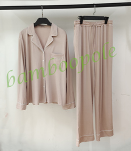 Set <span class=keywords><strong>Pigiama</strong></span> Personalizzabile per Donne, in Viscosa di Bambù, Maniche Lunghe, Super Morbido e Confortevole, con <span class=keywords><strong>Bottoni</strong></span>, per Dormire e Relax - Product Image 2