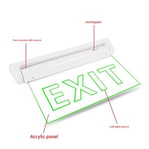 Dấu hiệu thoát hiểm khẩn cấp, LED Edge lit, màu xanh lá cây, nhỏ gọn, tường/Side/TOP mount, pin dự phòng, xoay Acrylic rõ ràng Bảng điều chỉnh - Product Image 3