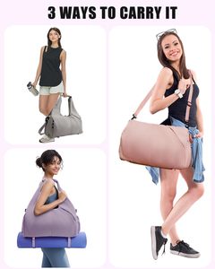 Fashion Women's Gym <b>Bag</b> for Yoga Fitness Dry Wet Separation Tote <b>Duffel</b> <b>Waterproof</b> Polyester Zipper Closure Sports Racket <b>Bag</b> - Product Image 6
