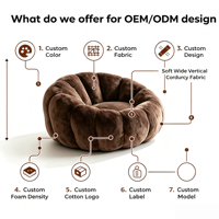 Fauteuil pouf moelleux en mousse haute densité, canapé de sol en forme de fleur, chaise de jeu portable