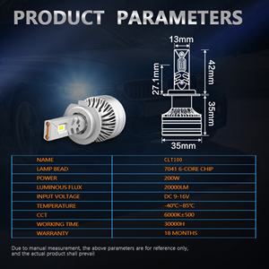 Chenglang 2025 nuovo modello Hot Sell CLT100 luci Led 200W 20000lm lampadina Led 9004 9005 9006 9007 9012 H7 H11 fari - Product Image 2