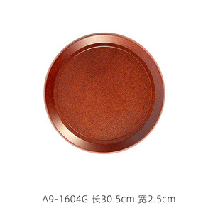 ถาดเสิร์ฟไม้ลายไม้ทรงกลม 45.5 ซม. สีน้ำตาล G สำหรับชา กาแฟ ใช้ในโรงแรม - Product Image 3