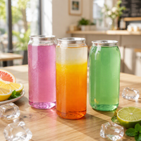 Boîtes en plastique PET OEM avec logo, boîtes en plastique transparentes de haute qualité, bouteille à boisson gazeuse avec couvercle en aluminium