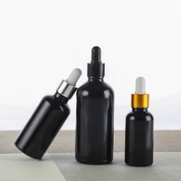 Logo personnalisé 5ml 10ml 15ml 50ml 100ml Flacon compte-gouttes en verre noir pour sérum et huile essentielle 30 ml avec bouchon en or