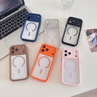 Étui de téléphone magnétique transparent deux-en-un de luxe pour iPhone 11 12 13 14 15 16 17 Pro Max Plus Air Bumper Coque arrière