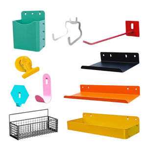 Round Hole Pegboard Accessories Hardware <b>Hooks</b> Multi Functional Storage Rack Universal Desk <b>Shelf</b> Wall Mounted Powder Coated - Product Image 5