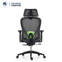 Chaise de bureau de direction ergonomique de luxe en maille avec structure en acier inoxydable, mécanisme d'inclinaison verrouillable, fonctions réglables et pivotement rotatif