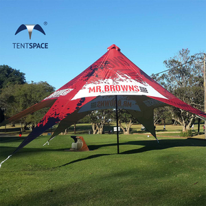 Tienda de campaña de 10M en forma de estrella negra para actividades al aire libre, tienda de campaña con bandera impresa - Product Image 1