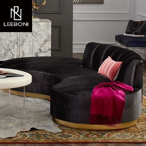 Sofá curvo cómodo de lujo de estilo italiano, sofá de tela de terciopelo para sala de estar, sofá de ocio de gama alta para Hotel - Product Image 1