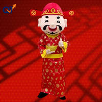 QUTENG Matériel de culture traditionnelle, Mascotte personnalisée, Tenue de fête, Costume de mascotte, Mascotte de la fortune, Mascotte de la richesse