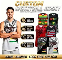 Camiseta de Baloncesto Personalizada Hawaii Maori NZ OEM, Uniforme de Baloncesto con MOQ Bajo, Estilo Reggae Rasta, Camiseta de Baloncesto Personalizada para Entrenamiento de Equipo