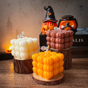 Velas Aromáticas Hechas a Mano con Forma de Cubo de Rubik de Calabaza de Halloween para Decoración del Hogar para Año Nuevo y Día de la Madre - Product Image 2
