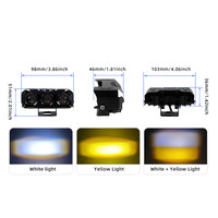 Projecteur LED pour moto MONSTANA, trois ampoules, vente directe d'usine, DC 12V-80V, 1800LM, jaune + blanc naturel, clignotant, en fer et PC