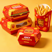 Caja de Cartón Corrugado para Comida para Llevar, Impresión UV, Personalizable, para Hamburguesas, Cajas de Envío para Servicios de Alimentos