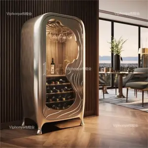 Innovative Design Metal Wine Cabinet with Premium Stainless Steel for Star Hotel/Private clubs/Boutique Restaurant/Superior Bar
