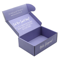 Boîtes d'expédition de vêtements en papier violet personnalisées à prix compétitif pour emballage
