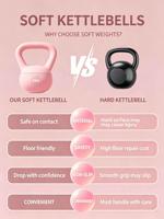 Mini Kettlebell en fonte souple PVC Essence, modèle Kettlebell 03, pour femmes et hommes, usage domestique, entraînement des fessiers et des squats
