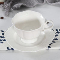 Ensemble tasse à café et soucoupe en porcelaine blanche de haute qualité pour la maison et les restaurants, capacité de 200 ml, durable et écologique