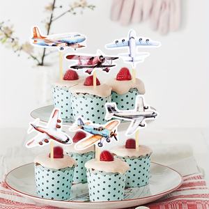 Decoraciones para Pasteles de Avión, Adornos para Fiestas de Cumpleaños con Temática de Aviación y Combate, Suministros para Decoración de Pasteles - Product Image 1