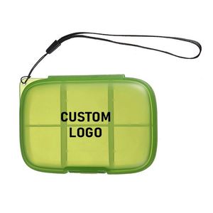 Pastillero Portátil Organizador de Medicamentos con 6 Compartimentos, Estuche de Gran Capacidad para Pastillas, Caja de Almacenamiento de Medicamentos para 1 Semana con Cuerda para Colgar - Product Image 1