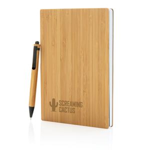 Promotional Custom Logo Eco Friendly <b>A5</b> Bamboo Hardcover Digital Printing Business Notebook <b>Notepad</b> Journal Office Use Meeting - Product Image 4