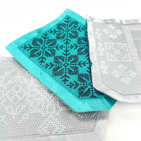Patch en tissu pour point de croix, broderie florale ethnique, badge géométrique en satin à coudre pour vêtements, sacs, décoration DIY