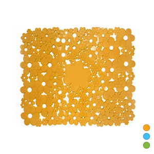 Alfombra Antideslizante con Diseño de Flores, 53 x 53 cm, Alfombra de Baño Turquesa - Product Image 1